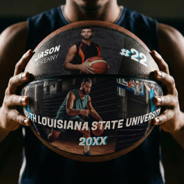 Sporty Custom Player Name & Nummer 4 Foto Collage Basketball