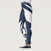 Sporty Dashing Deep Blue White Karo Strip Leggings (Links)