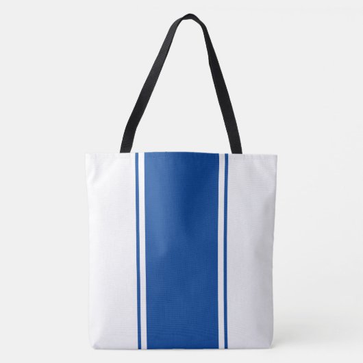 Sporty Deep Blue Racing Streifen auf Weiß Tasche (Vorderseite)