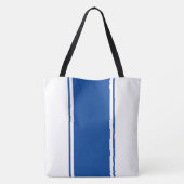 Sporty Deep Blue Racing Streifen auf Weiß Tasche (Rückseite)