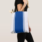 Sporty Deep Blue Racing Streifen auf Weiß Tasche (Von Nahem)