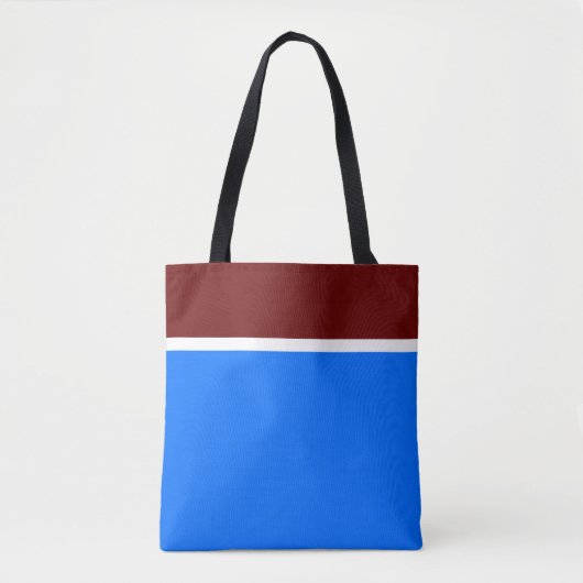 Sporty Deep Red White Top Streifen auf hellblau Tasche (Vorderseite)