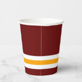 Sporty Deep Red Yellow Base Racing Stripes Pappbecher (Rechts)