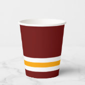 Sporty Deep Red Yellow Base Racing Stripes Pappbecher (Vorderseite)