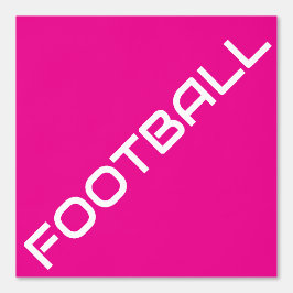 Sporty Diagonal weißer FOOTBALL Text auf Hot Pink Tapete