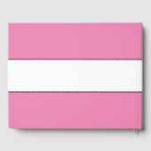 Sporty Elegant Rosa Schwarz Streifen Ihren Text Gästebuch (Rückseite)