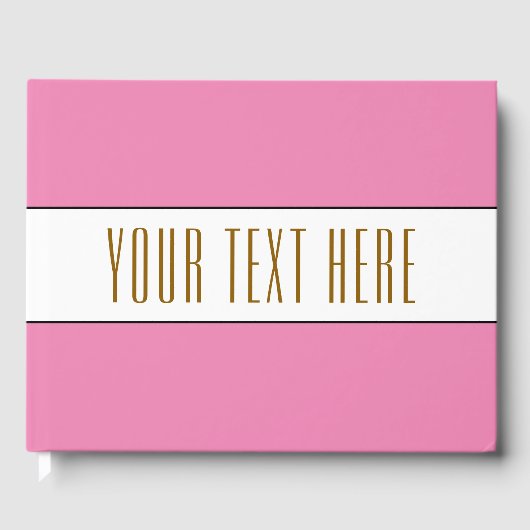 Sporty Elegant Rosa Schwarz Streifen Ihren Text Gästebuch (Vorderseite)