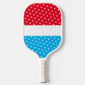 Sporty Festive Dotted Red Sky Blaue Streifen Pickleball Schläger (Vorderseite)
