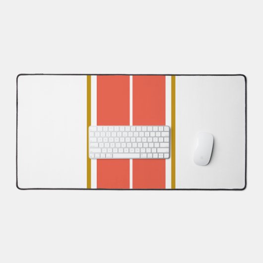 Sporty fette, orange Doppelstreifen auf Weiß Schreibtischunterlage (Tastatur & Maus)