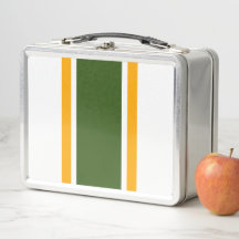 Sporty Forest Green Yellow White Racing Streifen