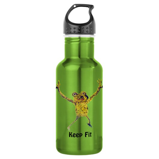 Sporty Frog, funny Custom Trinkflasche (Vorderseite)