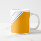 Sporty Fuchsia Gelbe, weiße, schlanke Streifen Jumbo-Tasse (Rechts)