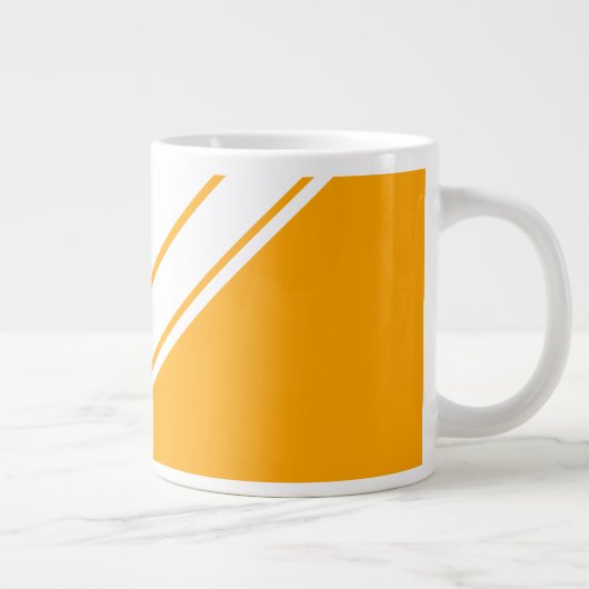 Sporty Fuchsia Gelbe, weiße, schlanke Streifen Jumbo-Tasse (Rechts)