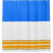 Sporty Fun Bright Blue Gelb Racing Streifen Duschvorhang (Vorderseite)