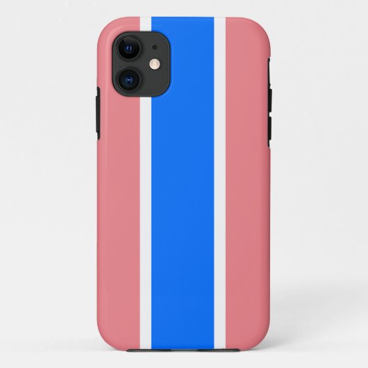 Sporty Fun Bright Blue White Pink Racing Streifen Case-Mate iPhone Hülle (Rückseite)