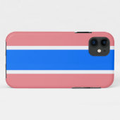 Sporty Fun Bright Blue White Pink Racing Streifen Case-Mate iPhone Hülle (Rückseite (Horizontal))