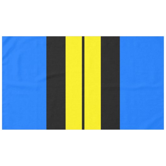 Sporty Fun Bright Blue Yellow Black Racing Streife Tischdecke (Vorderseite (Horizontal))