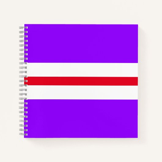 Sporty Fun Bright Lila White Red Racing Streifen Notizblock (Vorderseite)
