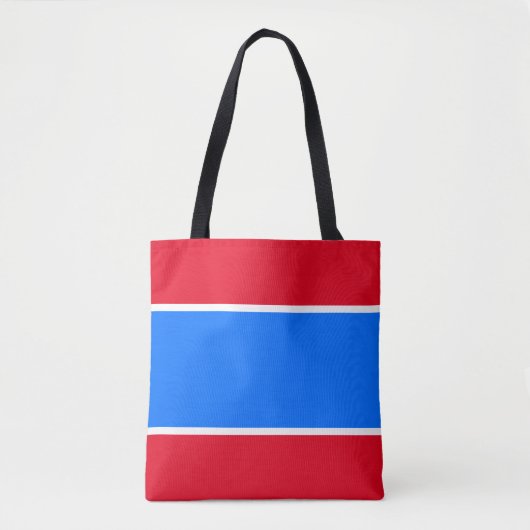 Sporty Fun Bright Nautical Blue Red White Stripes Tasche (Vorderseite)