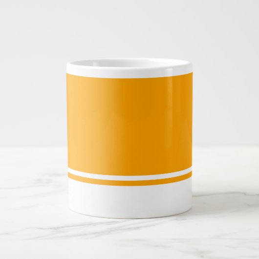 Sporty Fun Bright Orange Rim Racing Streifen Jumbo-Tasse (Vorderseite)