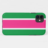 Sporty Fun Bright Pink Green White Racing Streifen Case-Mate iPhone Hülle (Rückseite (Horizontal))