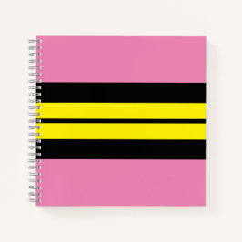 Sporty Fun Chic Pink Yellow Black Racing Streifen Notizblock