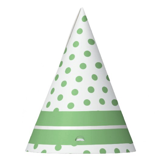 Sporty Fun Hübsch Sage Grüne Punkte Streifen auf W Partyhütchen (Links)
