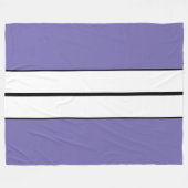 Sporty Fun Light Lila Schwarz-weiße Racing Streife Fleecedecke (Vorderseite (Horizontal))