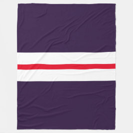 Sporty Fun Red White Racing Streifen auf fett Lila Fleecedecke