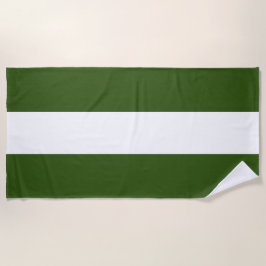 Sporty Fun Wide Bold Forest Green White Stripes Strandtuch