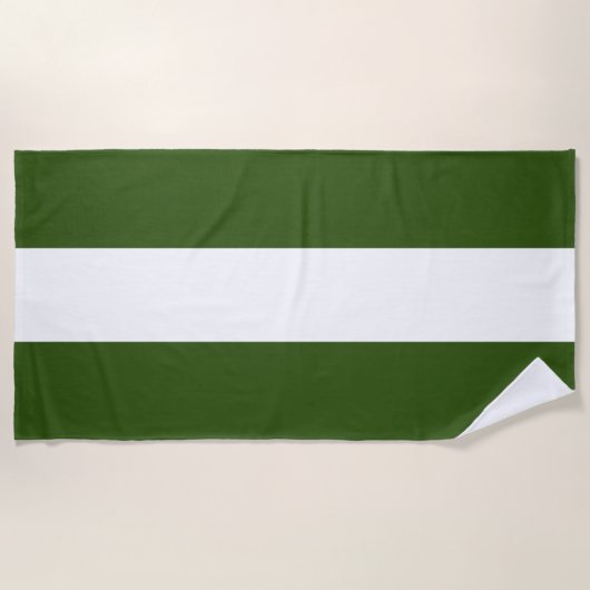 Sporty Fun Wide Bold Forest Green White Stripes Strandtuch (Vorderseite)