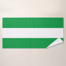 Sporty Fun Wide Bold Kelly Green White Stripes Badhandtuch Set