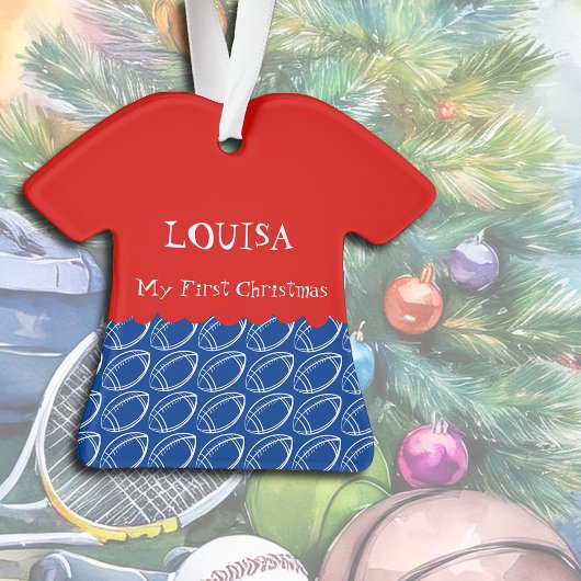 Sporty Girl Christmas Football Dress Ornament