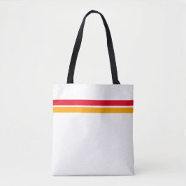 Sporty Golden Yellow Red Racing Streifen auf Weiß Tasche