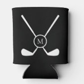 Sporty Golf Clubs Illustration Custom Monogram Dosenkühler (Rückseite)
