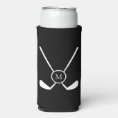 Sporty Golf Clubs Illustration Custom Monogram Selters Dosenkühler (Seltzer Vorderseite)