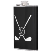 Sporty Golf Clubs Illustration White Monogram M  Flachmann (Links)