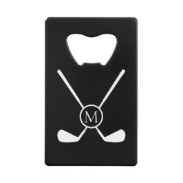 Sporty Golf Clubs Illustration White Monogram M  Geldbeutel Flaschenöffner