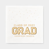 Sporty grad Athlete personalisierter Abschluss Servietten Mit Folie (Vorderseite)