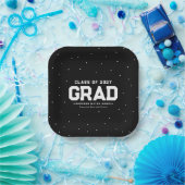 Sporty grad Athlete schwarzer personalisierter Abs Pappteller (Party)