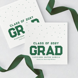 Sporty grad Sportlergrün personalisierter Abschlus Serviette