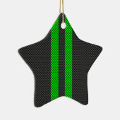 Sporty Green Carbon Fibre Racing Stripes Keramikornament (Rechts)