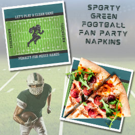 Sporty Green Football Fan Party Napkins Serviette