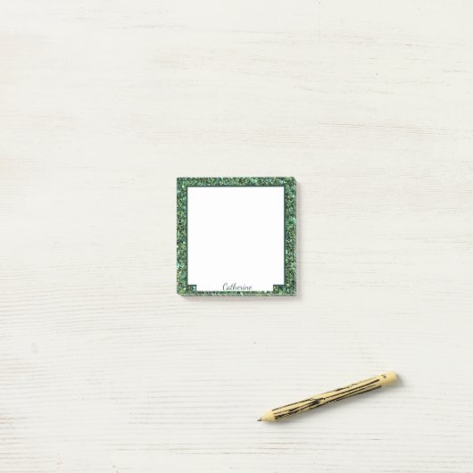 Sporty Green Grass Border personalifizieren Post-it Klebezettel (Auf Schreibtisch)