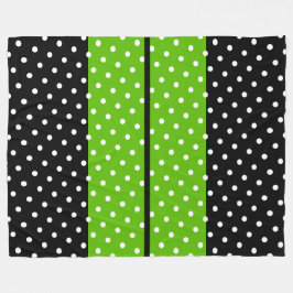 Sporty Green Racing Stripes Polka Punkte auf schwa Fleecedecke