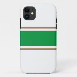 Sporty Kelly Green Brown Racing Streifen auf Weiß Case-Mate iPhone Hülle