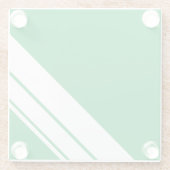Sporty Kelly Green White Corner Racing Stripes Glasuntersetzer (Rückseite)