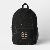 Sporty Kids Teen Name Nummer Black Gold Stilvoll Bedruckter Rucksack (Vorderseite)