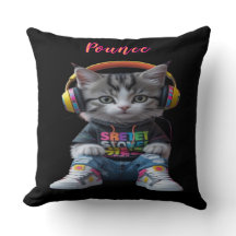 Sporty Kitten Throw Kissen - Niedlicher, spieleris