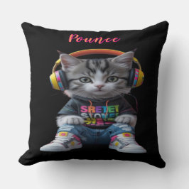 Sporty Kitten Throw Kissen - Niedlicher, spieleris